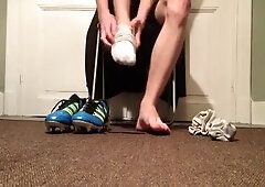 1 Football Cleats, White Socks To Lick