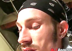 Skinny alt amateurs sucking each others big fat cocks