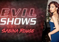 Pretty cute small-tit chick Sabina Rouge opens her wet crack