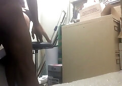 Blonde in fishnets takes deep throat and anal as office punishment