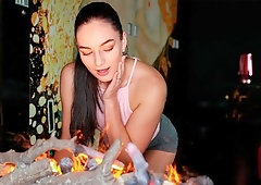 Fitness model Irene is sucking a huge dick and getting fucked