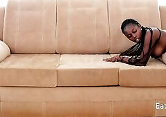 Just turned 18yo Afro Angel wants a creampie from white rod!