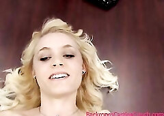 Ruh-roh...19 year old blonde, blue-eyed waitress Lyla is NOT happy about the ambush creampie. Or the anal. Hitler's wet dream here tries to come 