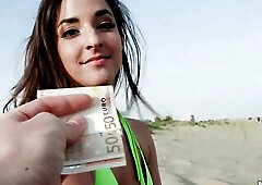 Dude is a real douche to brunette hair stunner Amirah, but this guy still can talk her into having sex with him outdoors. We all can't aid but wo