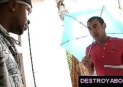 Gay guy sucking monster black dick