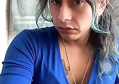 BIG COCK BLUEDRESS Naughty TRANSGirl