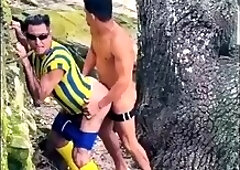 Older woman caught having sex with a man with a huge penis on a private beach.