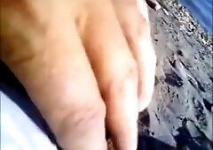 Amateur beach babe Mis Pajotes plays with lover on the beach