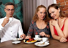 Aunt and Stepmother Give Guy His First-ever Sex Ed