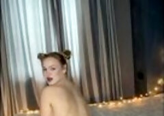 Cute Blond With Space Buttocks Rides Sex toy Hard After Underware Disrobe – Amateur Solo