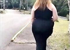 Walking with my stepmom with no panties