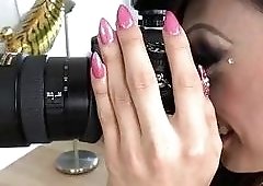 Busty submissive babe is dominated by sexy shemale Venus Lux