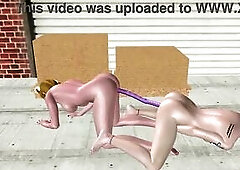 Very Glamorous 18yo Gal Double Sex toy Booty Screws Nice-looking Transsexual CG Toon Anime