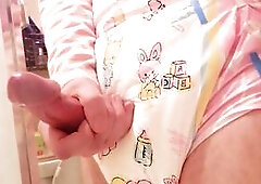 Cute diaper cum (a lot of pre and cum!)