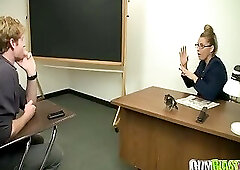 CumBlastCity - Classroom Jerk Gets Drained by Curious MILF Professor Mrs. Starr