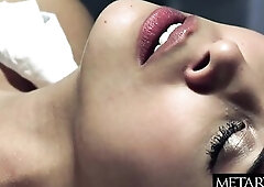 Flexible Oriental angel licks her own toes as that babe masturbates