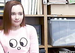 This teen should have chosen more carefully from whom she was going to try and shoplift. As soon as the dude notices he takes her in the back room and