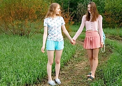 Aesthetic outdoor lesbian passion with Alice Kingsly and Flicka Luchik
