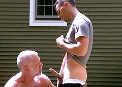 Hung Stud Loves Slurping Hard Daddy Dick