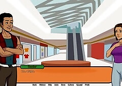 Porn game features a nubile babe giving a handjob with big boobs