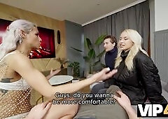 Sexy submissive Vera Jarw is fucking at a kinky swap party with Veronica Leal