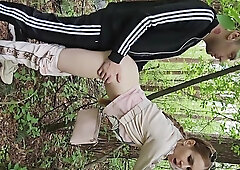 Buxom Russian depraved enough for outdoor fuck in woods