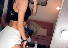 Brunette Couch Webcam Solo Fun Masturbating