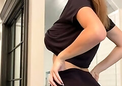 Hot blonde with big boobs solo