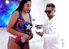 SUPERHEROINE IS DEFEATED BY HER ENEMY AND HAS TO LET HIM BANG HER - MELANI RINCON