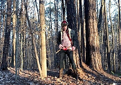 nineteen yr elder Jesse Gold masturbates off in the forest in cowboy shoes, jeans, and flannel