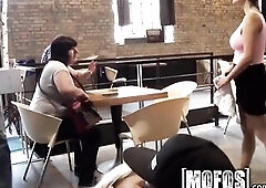 Mofos pair bang in café in public