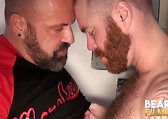Zack Acland takes Marc Angelo bareback after rimming the pierced bear