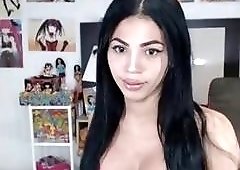 Stunning T-Camgirl with big boobs and dick shows her features