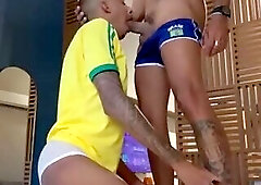 Hot stud fucks beautiful brazilian twink #1