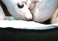 Depraved guy with dildo