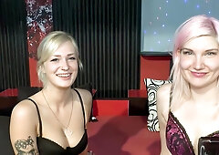 Newbie German teens experiencing their initial creampie gangbang with participants