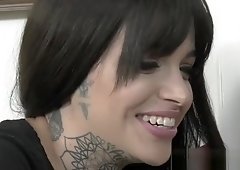 Shemale rides strapon