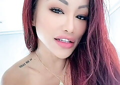 Glamour babe with big boobs masturbates in lingerie