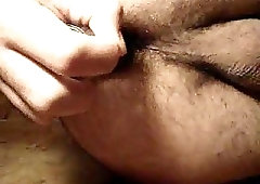 Vial in a glass of  & jerking off