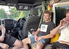 couple invite straightfriend for a van trip