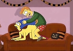 Cartoon simpsons, animated cartoon, marge simpson
