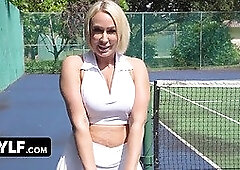 Watch Melanie Monroe tease & suck Oliver's juicy cock in reverse cowgirl, bra and panties