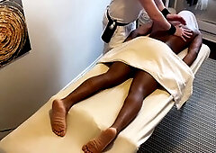 Black gay seduces during sensual massage leading to handjob