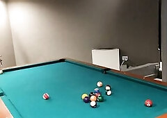 Playing some pool games and my girlfriend gives me a terrible fellatio for losing to her