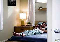 Step Mom spying on Stepson & Girlfriend Then Joins! - Maggie Green, Arietta Adams