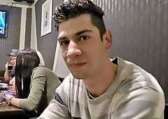 Amateur dude sneaks away to take a facial in the restroom