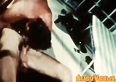 Agitated Retro Police Rides Convict Pecker Between The Bars