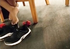 Candid Ebony Bare Feet: Sneakers and Socks off Part 2