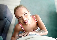 Flexible Russian babe gets pleasantly fucked in the living room