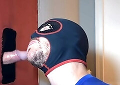 Admiring this hairy dude's uncut manhood